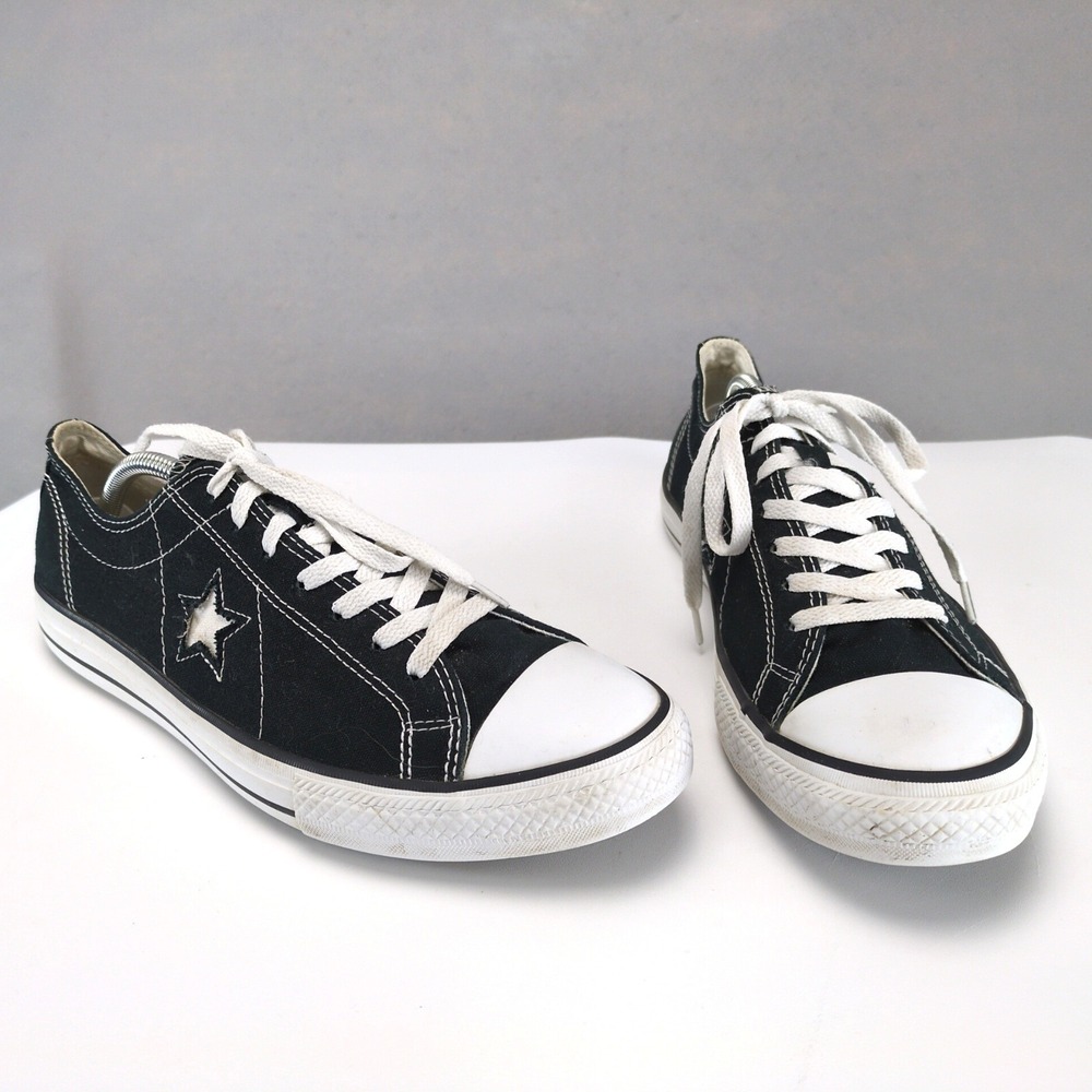 Converse One Star Ox Black Canvas Low Top Sneakers Mens 11 Womens 13
